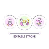grandir ensemble dans l'icône de concept de boucle de relation. approfondissement de l'illustration de la ligne mince de l'idée abstraite de l'amour. établir des liens avec le partenaire. dessin de contour isolé. trait modifiable vecteur