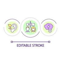 communication saine dans l'icône de concept de boucle de relations. compétence d'écoute conjugale idée abstraite illustration de la ligne mince. gestion des conflits. dessin de contour isolé. trait modifiable vecteur