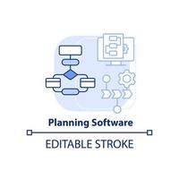 logiciel de planification icône de concept bleu clair. utiliser des modèles pour le projet. compétence de programmation idée abstraite illustration de ligne mince. dessin de contour isolé. trait modifiable vecteur