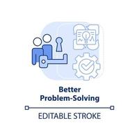meilleure icône de concept bleu clair de résolution de problèmes. illustration de la ligne mince de l'avantage de la diversité au travail. dessin de contour isolé. trait modifiable vecteur