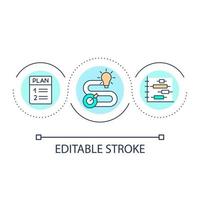 icône de concept de boucle de plan d'affaires innovant. gestion des tâches. stratégie créative de croissance d'entreprise idée abstraite illustration de ligne mince. dessin de contour isolé. trait modifiable vecteur