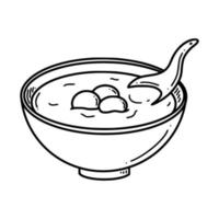 illustration vectorielle de soupe de boulette sucrée tang yuan. dessert du nouvel an chinois tangyua vecteur