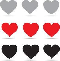 collection d'illustrations de coeur, jeu d'icônes de symbole d'amour vecteur