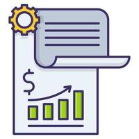 icône de rapport financier, adaptée à un large éventail de projets créatifs numériques. vecteur