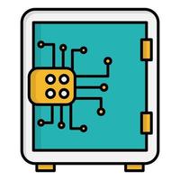 icône de coffre-fort crypto, adaptée à un large éventail de projets créatifs numériques. vecteur