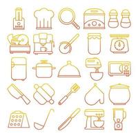 icônes d'ustensiles de cuisine, adaptées à un large éventail de projets créatifs numériques. vecteur