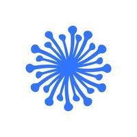 icône de bactéries bleues, pistils, étamines sur fond blanc. illustration vectorielle. vecteur