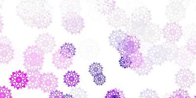 disposition vectorielle violet clair et rose avec de beaux flocons de neige. vecteur
