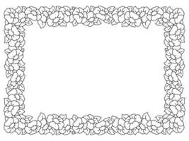 beau cadre fleuri. coloriage. élément de conception pour carte de voeux, invitation de mariage, anniversaire. illustration vectorielle isolée sur fond blanc. vecteur