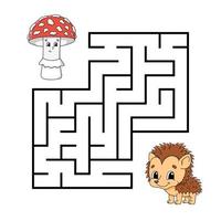 labyrinthe carré. jeu pour les enfants. casse-tête pour les enfants. énigme du labyrinthe. personnage de dessin animé. isolé sur fond blanc. illustration vectorielle. vecteur