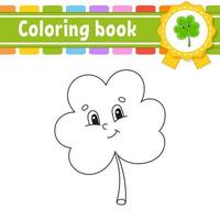 livre de coloriage pour les enfants. caractère joyeux. illustration vectorielle. St. le jour de patrick. . silhouette de contour noir. isolé sur fond blanc. vecteur