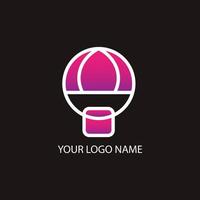 ballon air logo vector design minimaliste avec couleur gadient