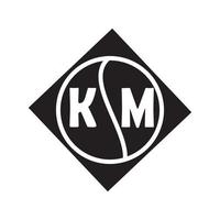 conception de logo de lettre km. création initiale créative de logo de lettre km km. concept de logo de lettre initiales créatives km. conception de lettre km. vecteur