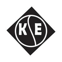 création de logo de lettre ke sur fond blanc. concept de logo de lettre initiales créatives ke. conception de lettre ke. vecteur