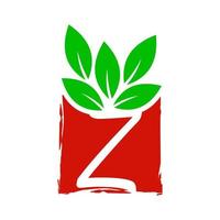 logo initial de la boîte à feuilles z vecteur