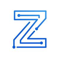 logo de la technologie initiale z vecteur