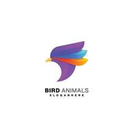 tête oiseau logo design coloré vecteur dégradé