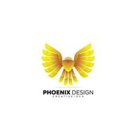 phoenix couronne logo illustration design gradient couleur vecteur