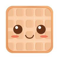 gaufre kawaii nourriture vecteur