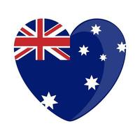 drapeau australien dans le coeur vecteur