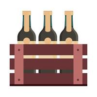 bouteilles de vin dans le panier vecteur