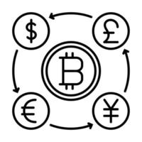 icônes de lignes vectorielles liées à la devise. contient des icônes telles que taux de change et prévisions de devises, graphique de modification vecteur