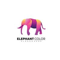 modèle de gradient de conception colorée logo éléphant vecteur