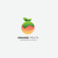 orange fruit design art logo gradient couleur vecteur