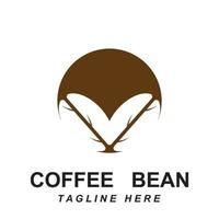 vecteur de logo de grain de café avec modèle de slogan