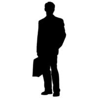 silhouettes vectorielles d'hommes. forme d'homme debout. couleur noire sur fond blanc isolé. illustration graphique. vecteur