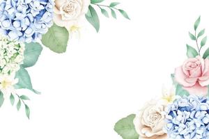 beau fond aquarelle floral hortensia vecteur