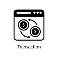 icône de style commercial et financier de contour de vecteur de transaction. eps 10