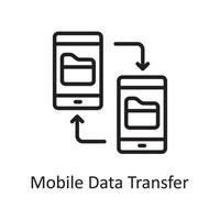 illustration de conception d'icône de contour de transfert de données mobiles. symbole d'hébergement web et de services cloud sur fond blanc fichier eps 10 vecteur