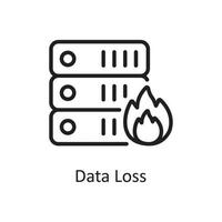 illustration de conception d'icône de contour de perte de données. symbole d'hébergement web et de services cloud sur fond blanc fichier eps 10 vecteur