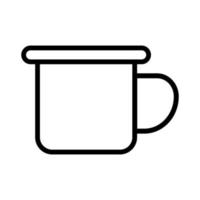 ligne d'icône de tasse à café isolée sur fond blanc. icône noire plate mince sur le style de contour moderne. symbole linéaire et trait modifiable. illustration vectorielle de trait parfait simple et pixel vecteur