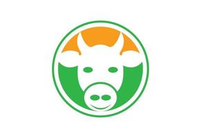 création de logo de tête de vache créative, modèle de conception de vecteur