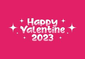 bannière signe conception de happy valentine 2023 vecteur