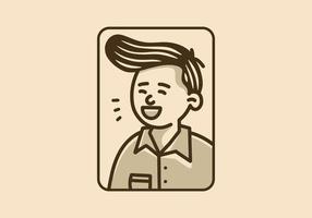 conception d'illustration d'un homme aux cheveux touffus vecteur