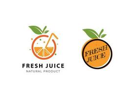 logo de jus de fruits frais vecteur