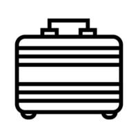 ligne d'icône de valise d'argent isolée sur fond blanc. icône noire plate mince sur le style de contour moderne. symbole linéaire et trait modifiable. illustration vectorielle de trait parfait simple et pixel vecteur