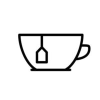 ligne d'icône de tasse de thé isolée sur fond blanc. icône noire plate mince sur le style de contour moderne. symbole linéaire et trait modifiable. illustration vectorielle de trait parfait simple et pixel vecteur