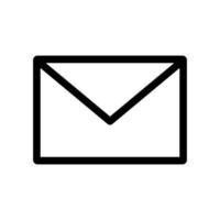 ligne d'icône de courrier électronique isolée sur fond blanc. icône noire plate mince sur le style de contour moderne. symbole linéaire et trait modifiable. illustration vectorielle de trait parfait simple et pixel vecteur