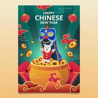 affiche de célébration du nouvel an chinois vecteur