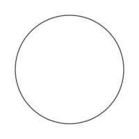 cercles isolés sur fond blanc. graphiques noirs de contour mince. Forme géométrique.