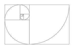 modèle de nombre d'or. méthode section d'or. tableau de fibonacci, nombres. proportions dorées. vecteur