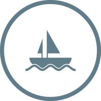 icône de glyphe de vecteur de bateau unique
