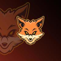 renard dessin animé esport mascotte logo vecteur