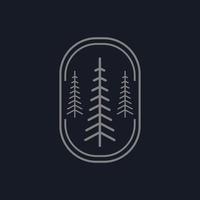 logo vintage monoline arbre forestier vecteur