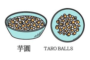 boule de taro. nouvel an chinois boules de taro dessert illustration vectorielle vecteur