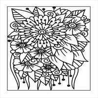 page de coloriage de mandala floral. illustration vectorielle de fleur vecteur